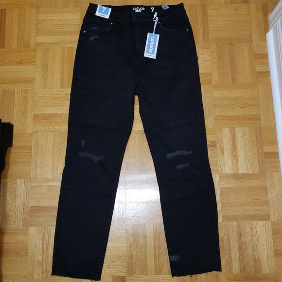High-Rise Distressed Slim Straight Jean - Refuge London (Urban Planet) - Picture 1 of 5